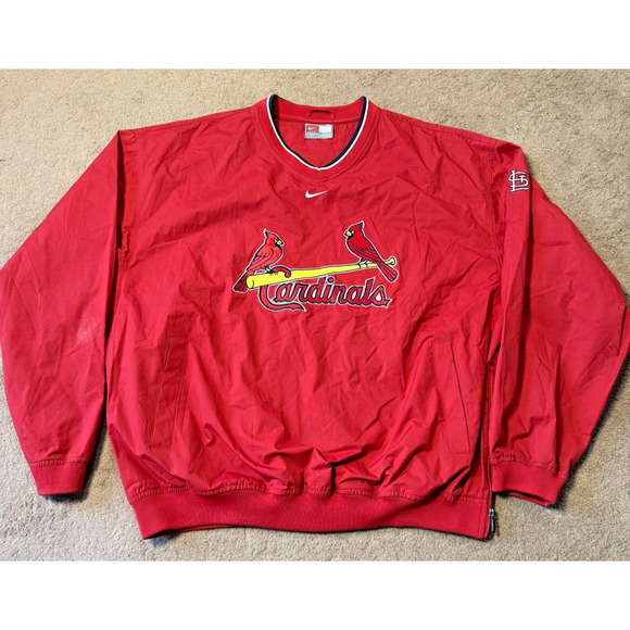Nike St. Louis Cardinals Jacket Mens XL Pullover Nike Center Swoosh Windbreaker - Picture 1 of 16